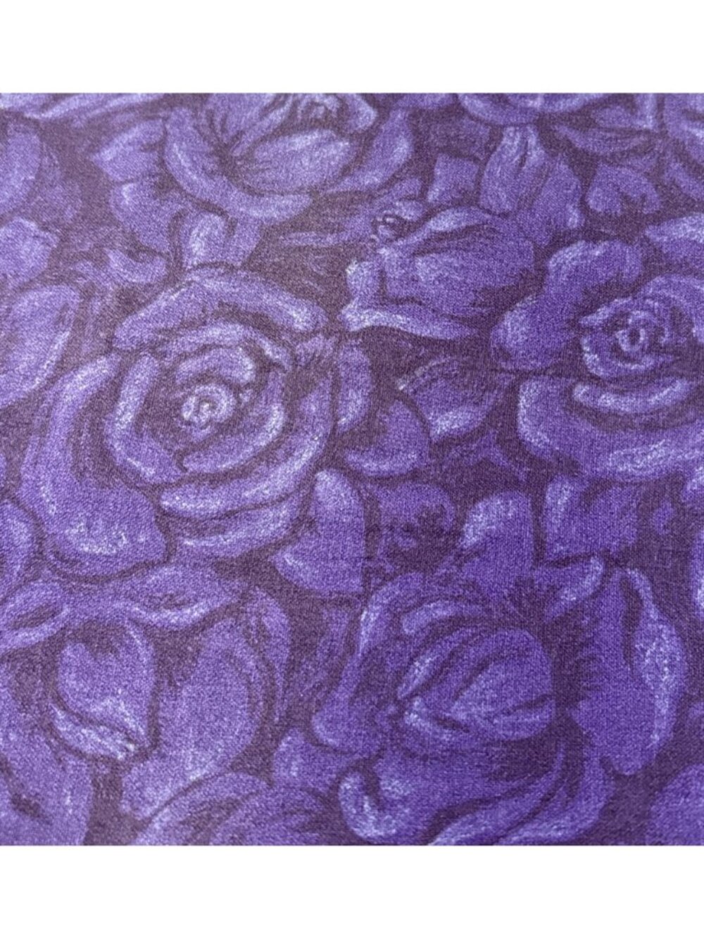 Purple Floral Cotton Fabric 11x34" Botanic Pattern Crafts Sewing